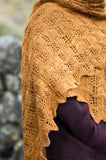 Gold Rush Shawl from Little NutMeg Productions, patterns by Meghan Jones
